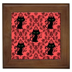 Cat Pattern Framed Tile by NerdySparkleGoth