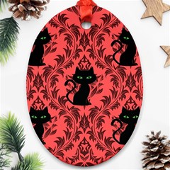 Cat Pattern Ornament (oval) by NerdySparkleGoth