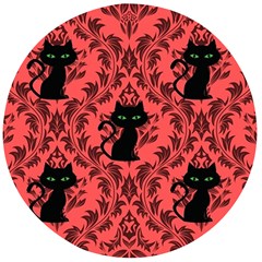 Cat Pattern Wooden Bottle Opener (round) by NerdySparkleGoth