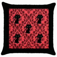 Cat Pattern Throw Pillow Case (black) by NerdySparkleGoth