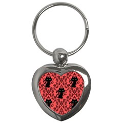 Cat Pattern Key Chain (heart) by NerdySparkleGoth