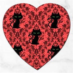 Cat Pattern Jigsaw Puzzle (heart) by NerdySparkleGoth