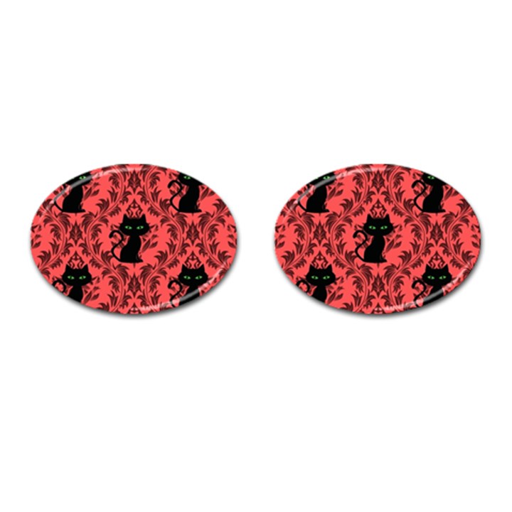 Cat Pattern Cufflinks (Oval)