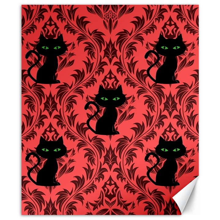 Cat Pattern Canvas 8  x 10 