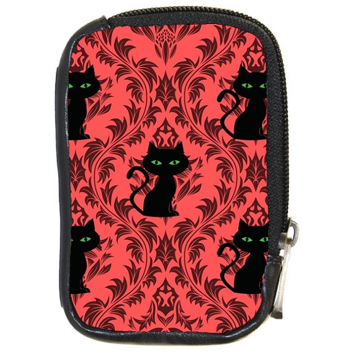 Cat Pattern Compact Camera Leather Case