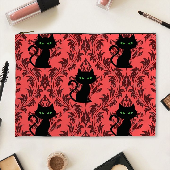 Cat Pattern Cosmetic Bag (XL)