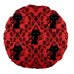 Cat Pattern Large 18  Premium Flano Round Cushions by NerdySparkleGoth