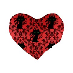 Cat Pattern Standard 16  Premium Flano Heart Shape Cushions