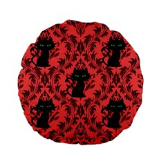 Cat Pattern Standard 15  Premium Flano Round Cushions by NerdySparkleGoth