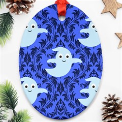 Ghost Pattern Ornament (oval) by NerdySparkleGoth