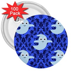 Ghost Pattern 3  Buttons (100 Pack)  by NerdySparkleGoth