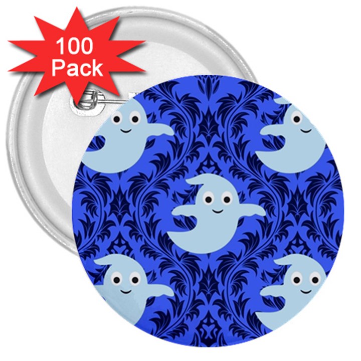 Ghost Pattern 3  Buttons (100 pack) 