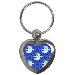 Ghost Pattern Key Chain (heart) by NerdySparkleGoth