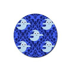 Ghost Pattern Rubber Coaster (round)  by NerdySparkleGoth