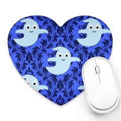 Ghost Pattern Heart Mousepads by NerdySparkleGoth