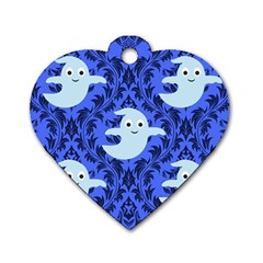 Ghost Pattern Dog Tag Heart (two Sides) by NerdySparkleGoth