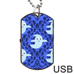 Ghost Pattern Dog Tag Usb Flash (one Side) by NerdySparkleGoth