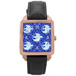 Ghost Pattern Rose Gold Leather Watch  Front