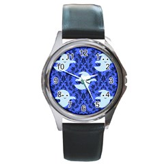 Ghost Pattern Round Metal Watch by NerdySparkleGoth