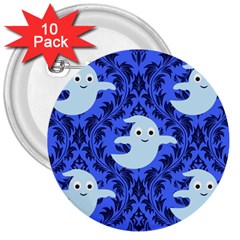 Ghost Pattern 3  Buttons (10 Pack)  by NerdySparkleGoth