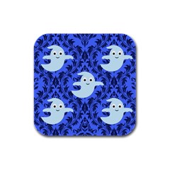 Ghost Pattern Rubber Square Coaster (4 Pack)  by NerdySparkleGoth