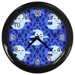 Ghost Pattern Wall Clock (black) by NerdySparkleGoth