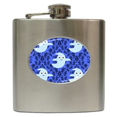 Ghost Pattern Hip Flask (6 Oz) by NerdySparkleGoth