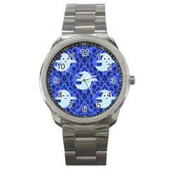 Ghost Pattern Sport Metal Watch by NerdySparkleGoth