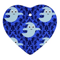 Ghost Pattern Heart Ornament (two Sides) by NerdySparkleGoth