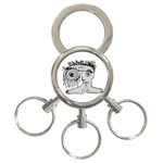 Weird Fantasy Creature Drawing 3-Ring Key Chain Front