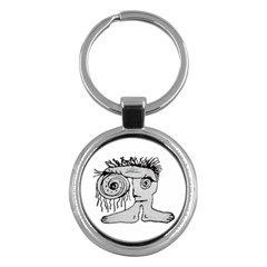 Weird Fantasy Creature Drawing Key Chain (round) by dflcprintsclothing