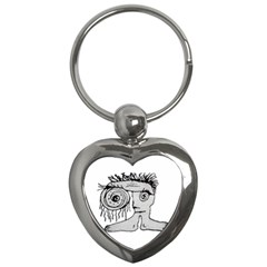 Weird Fantasy Creature Drawing Key Chain (heart) by dflcprintsclothing