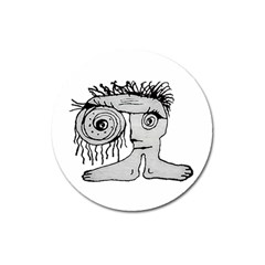 Weird Fantasy Creature Drawing Magnet 3  (round) by dflcprintsclothing