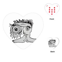 Weird Fantasy Creature Drawing Playing Cards Single Design (heart) by dflcprintsclothing