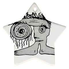 Weird Fantasy Creature Drawing Star Ornament (two Sides) by dflcprintsclothing