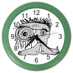 Weird Fantasy Creature Drawing Color Wall Clock by dflcprintsclothing