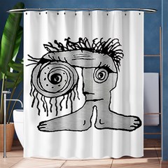 Weird Fantasy Creature Drawing Shower Curtain 60  X 72  (medium)  by dflcprintsclothing