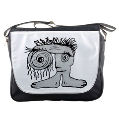 Weird Fantasy Creature Drawing Messenger Bag by dflcprintsclothing