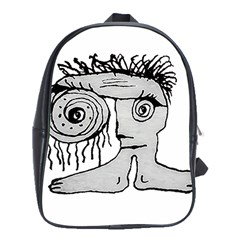 Weird Fantasy Creature Drawing School Bag (xl) by dflcprintsclothing