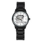 Weird Fantasy Creature Drawing Stainless Steel Round Watch Front