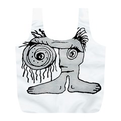 Weird Fantasy Creature Drawing Full Print Recycle Bag (l) by dflcprintsclothing