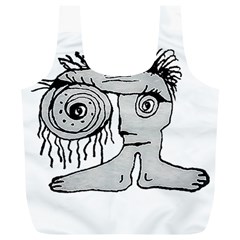 Weird Fantasy Creature Drawing Full Print Recycle Bag (xl)