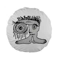 Weird Fantasy Creature Drawing Standard 15  Premium Flano Round Cushions by dflcprintsclothing