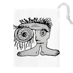 Weird Fantasy Creature Drawing Drawstring Pouch (5xl) by dflcprintsclothing