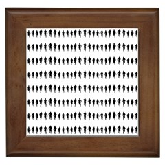 Athletic Running Graphic Silhouette Pattern Framed Tile by dflcprintsclothing