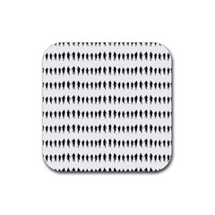 Athletic Running Graphic Silhouette Pattern Rubber Coaster (square) 