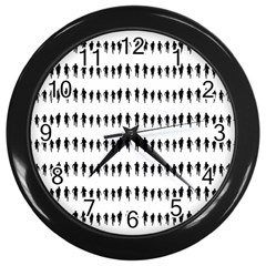 Athletic Running Graphic Silhouette Pattern Wall Clock (black) by dflcprintsclothing