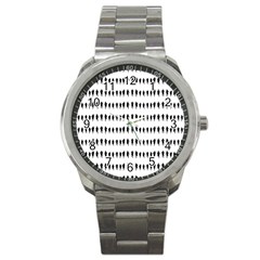 Athletic Running Graphic Silhouette Pattern Sport Metal Watch