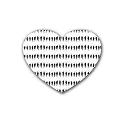 Athletic Running Graphic Silhouette Pattern Rubber Coaster (heart)  by dflcprintsclothing