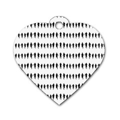 Athletic Running Graphic Silhouette Pattern Dog Tag Heart (two Sides) by dflcprintsclothing